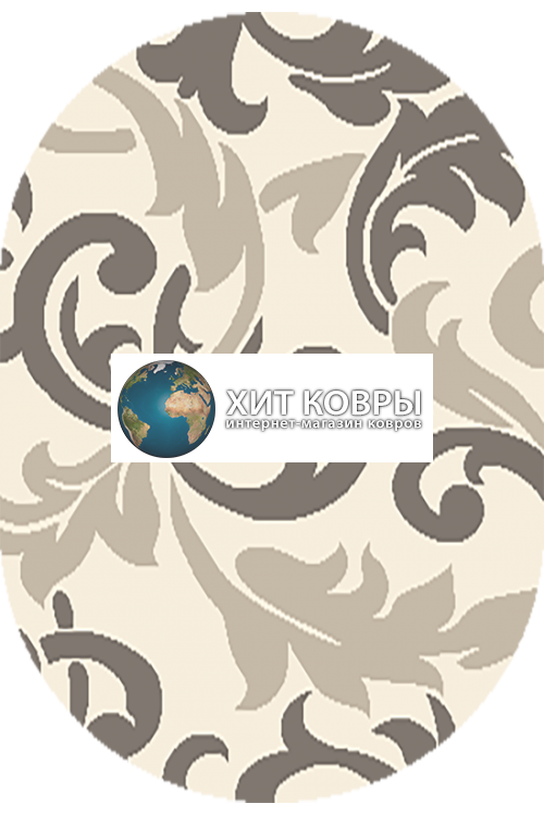 Российский ковер Фьюжн 42301-48222 Бежевый овал